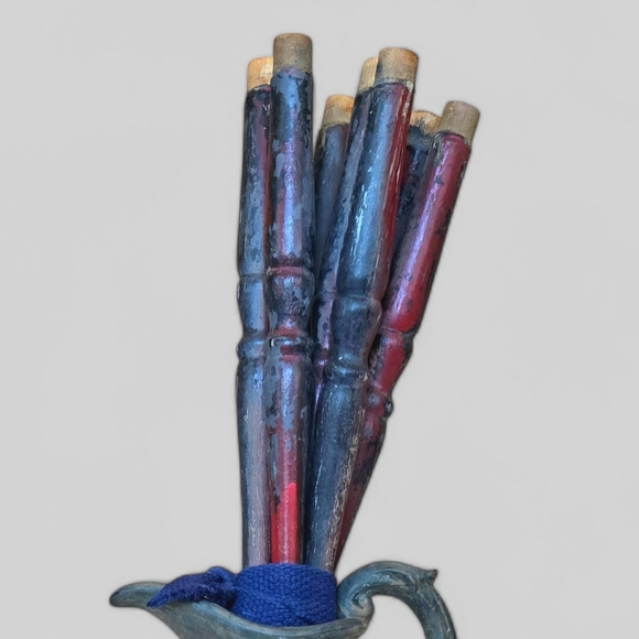 7 Chair Spindles Red & Black Dark Cottagecore Whimseygoth Victorian Gothic Witch - Picture 5 of 7